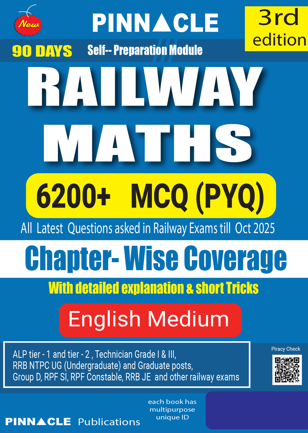 Image of Railway Maths Book 2026 | 6200+ MCQ ( PYQ ) | Covers All Railway Exams | Chapterwise | Detailed Explanations & Short Tricks | English Medium | 3rd Edition