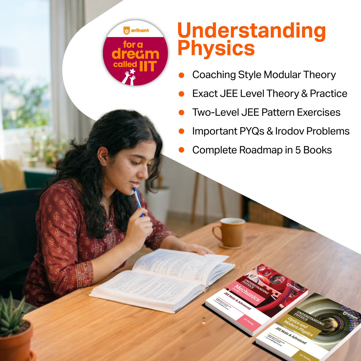 Image of Arihant Understanding Physics (Set of 5) | Mechanics Vol 1 & 2, Electricity & Magnetism, Waves & Thermodynamics, Optics & Modern Physics for JEE Main & Advanced 2026-2027 | Modular Theory, Concept Practice & Two-Level JEE Pattern Exercises | DC Pandey
