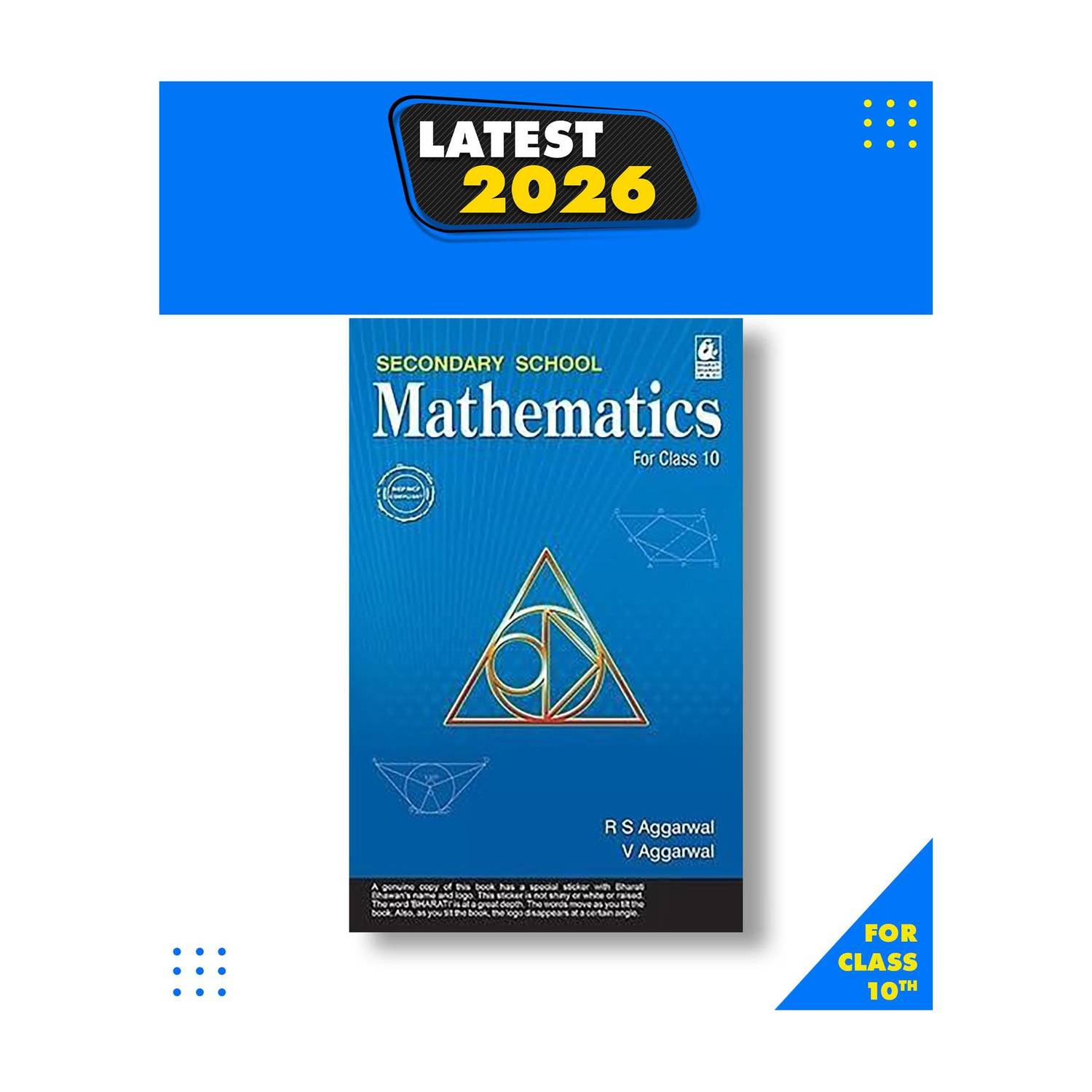 Secondary School Mathematics for Class 10 -CBSE -by R.S. Aggarwal|New Latest Edition For 2025-2026