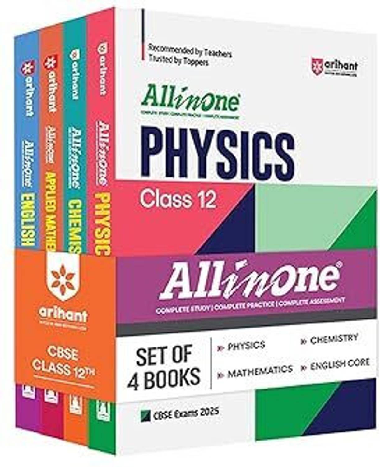 All In One Class 12th Physics, Chemistry, Mathematics, English Core for CBSE Exam 2025 with 4 Disc