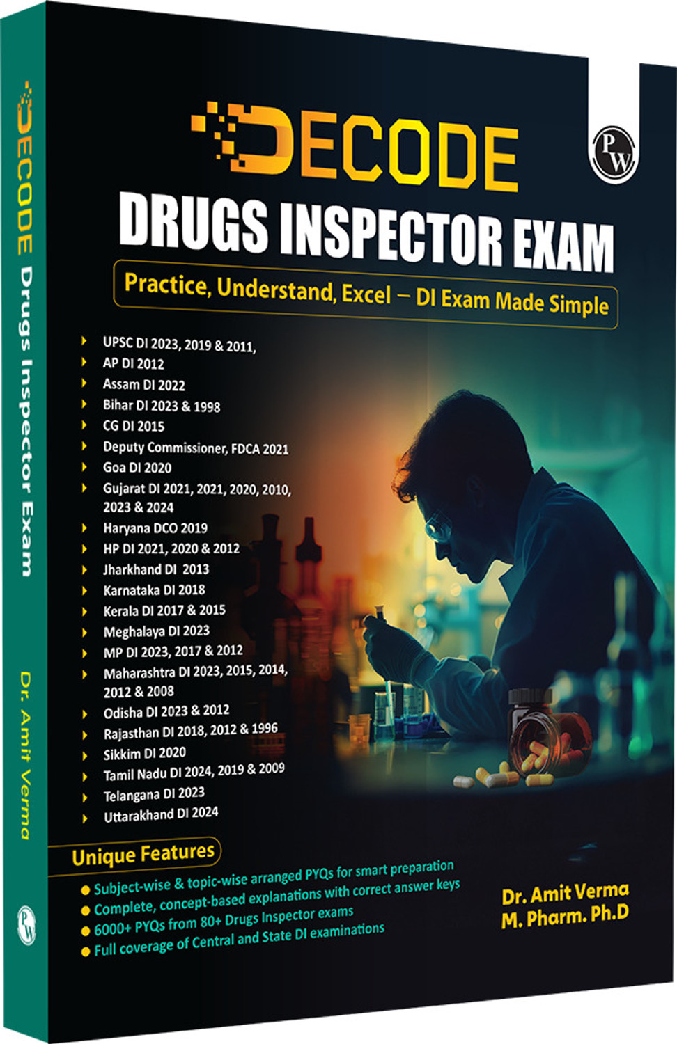 Image of PW Decode Pharma Book For Drugs Inspector Exam By Amit Verma For 2026 Exams