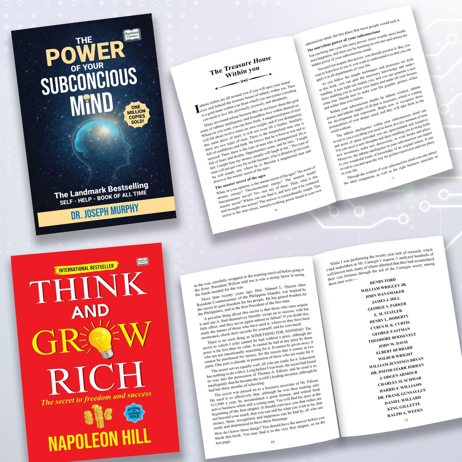 Image of Think and Grow Rich + The Power of Your Subconscious Mind (Set of 2) | Motivational & Psychology Books