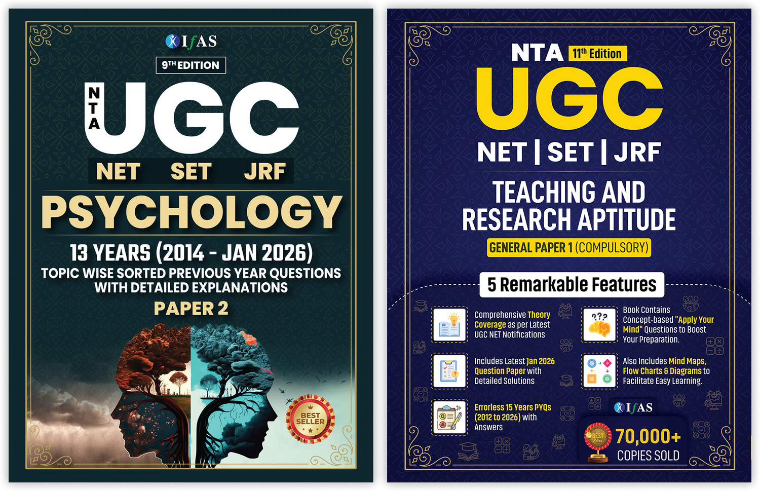 Image of UGC NET Psychology Book - Paper 2 (2014-Jan 2026) & Paper 1 | Unit Wise Solved PYQs with Detailed Explanations | Best Seller Previous Year Question Paper Book for NTA UGC NET /JRF & SET Psychology Examinations 2026 | IFAS
