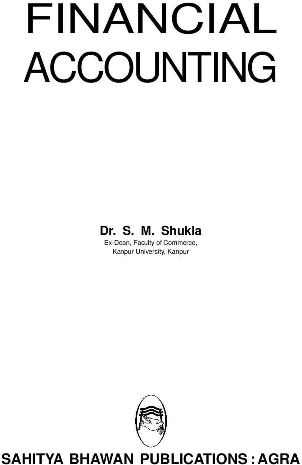 Image of Financial Accounting For B.Com (Hons.) Ist Semester of Chhatrapati Shahu Ji Maharaj University, Lucknow University, National PG College Lucknow