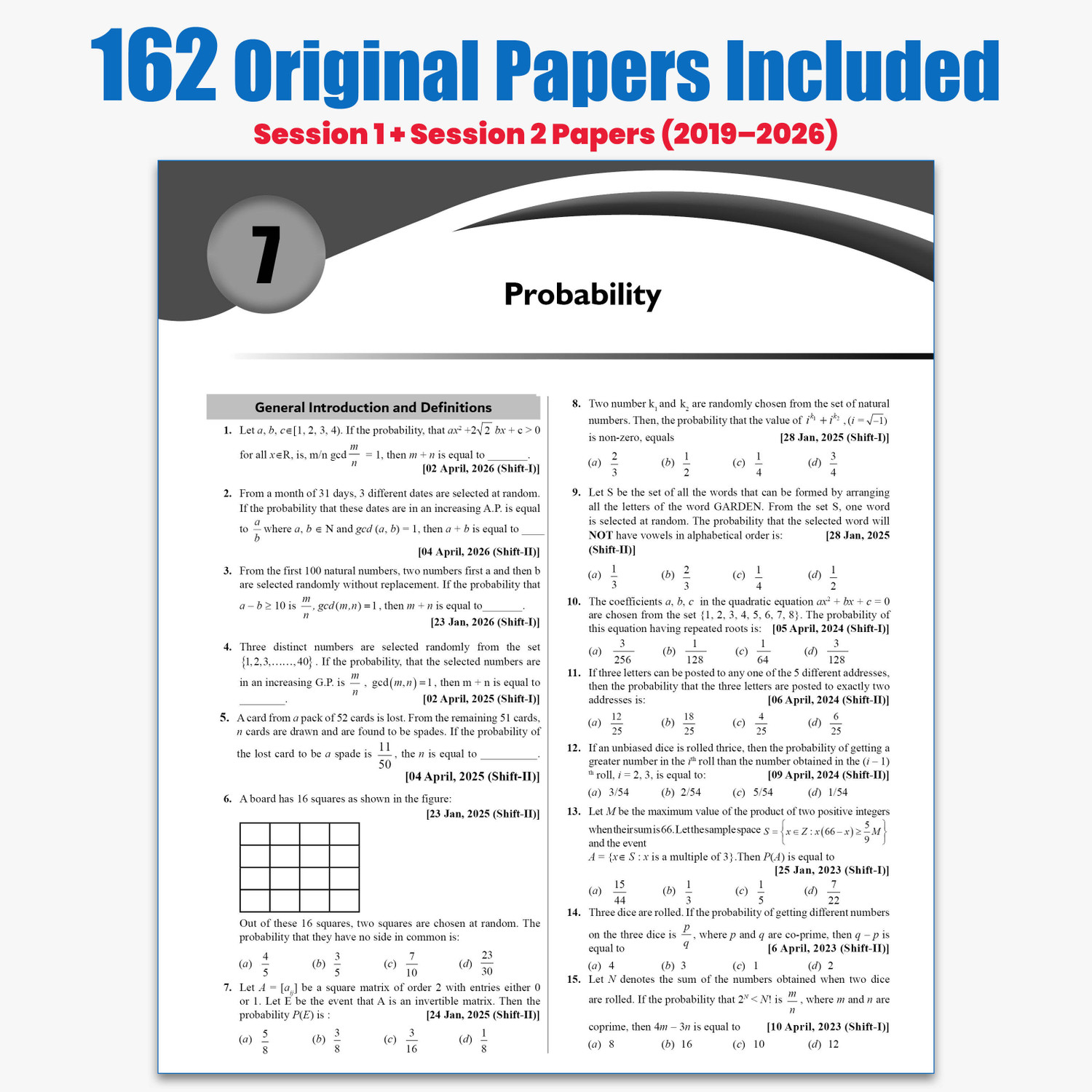 Image of PW JEE Main 8 Years (2019-2026) PYQs Physics, Chemistry, Maths
