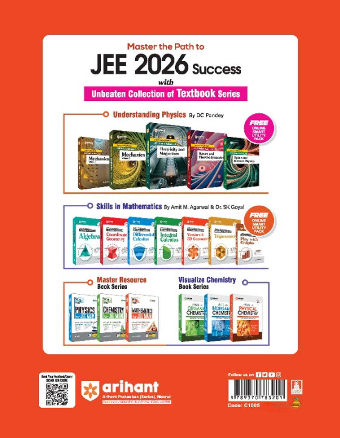 Image of Arihant Telangana EAPCET Mathematics Chapterwise Solutions 2025 | 8 Years (2018-2025) PYQs | 3600+ MCQs from Online Shifts + 3 Offline & 3 Online Practice Sets 2026 | Free Smart Utility Pack