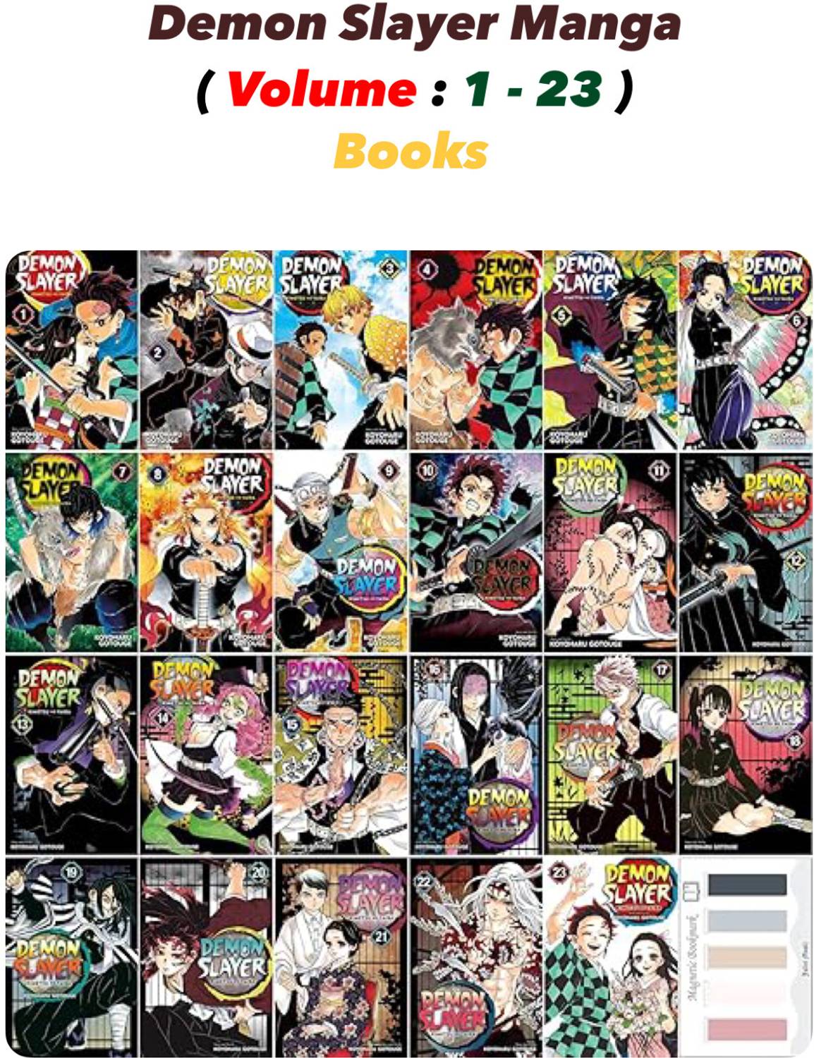 Demon Slayer Manga Books (Volume : 1-23): Buy Demon Slayer Manga