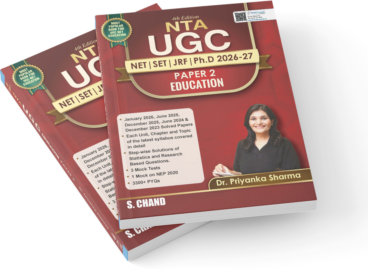 Image of NTA UGC NET Education Paper 2 Book 2026 - 2027 (4th Edition) SET /JRF /Ph.D Exam | Best 3300+ PYQ Previous Year Questions, Solved Papers, Chapter & Topic Wise, Question Bank with Solution, Mock Test | By Dr. Priyanka Sharma (in English) - S Chand Edition Books