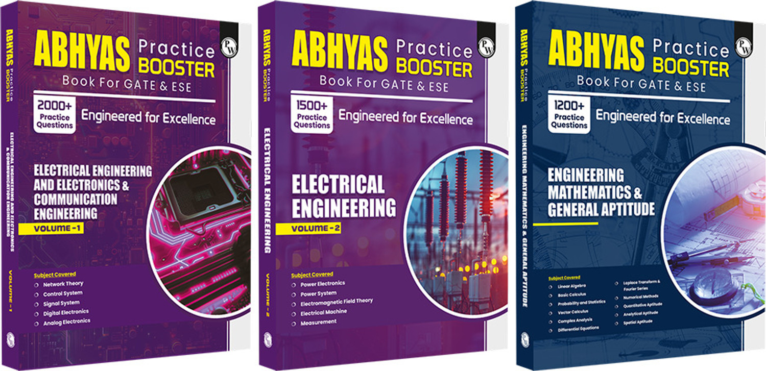 Image of PW GATE Abhyas Practice Booster For Electrical with Mathematics & General Aptitude-3 Books