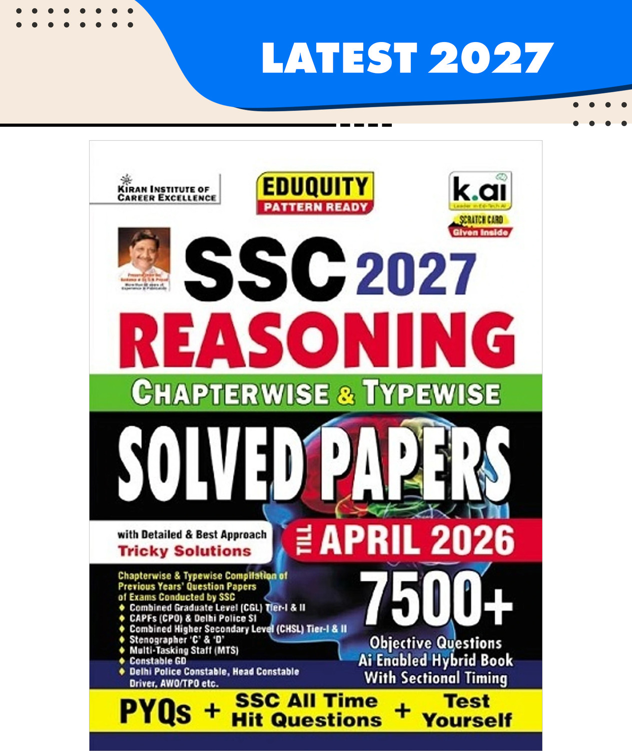 Image of SSC Reasoning Chapterwise & Typewise PYQs Eduquity Pattern Ready with Approach Explanations PYQs + SSC All Time Hit & Test Yourself Total 7500+ Questions (English Medium) (6016)
