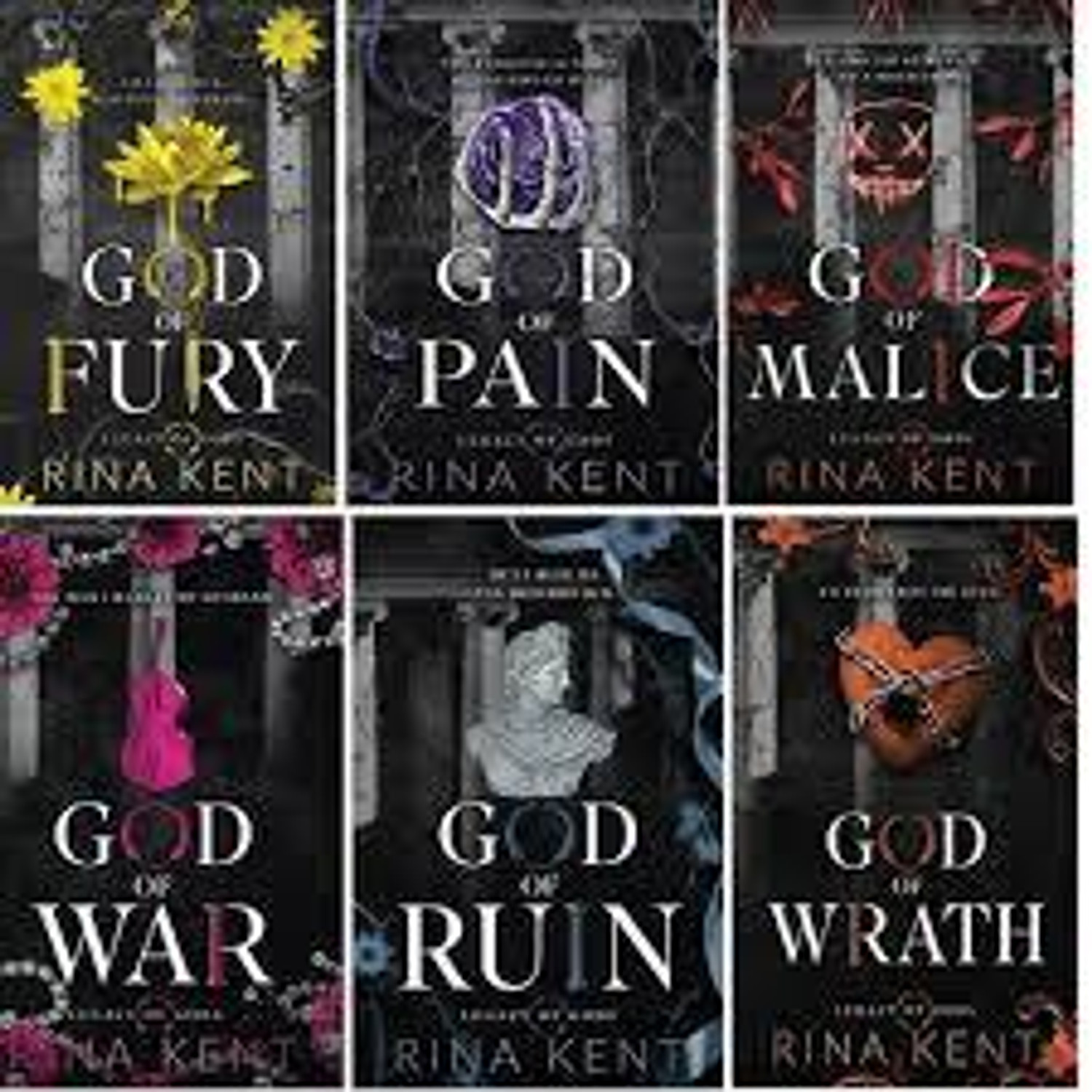 Image of Legacy of Gods Series Collection 6 Books Set By Rina Kent (God of Pain, God of Fury, God of Ruin, God of War, God of Malice & God of Wrath)