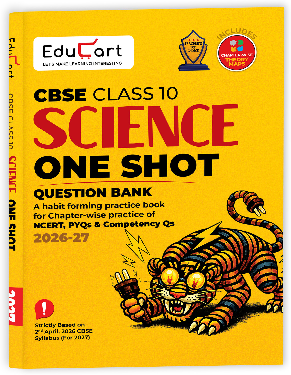Image of Educart CBSE Class 10 Science One Shot Question Bank 2026�27 | Chapter-wise NCERT Practice, PYQs & Competency-Based Qs | CBSE Syllabus & Pattern | Theory Maps For 2027 - Class 10 One Shot Question Bank 2027
