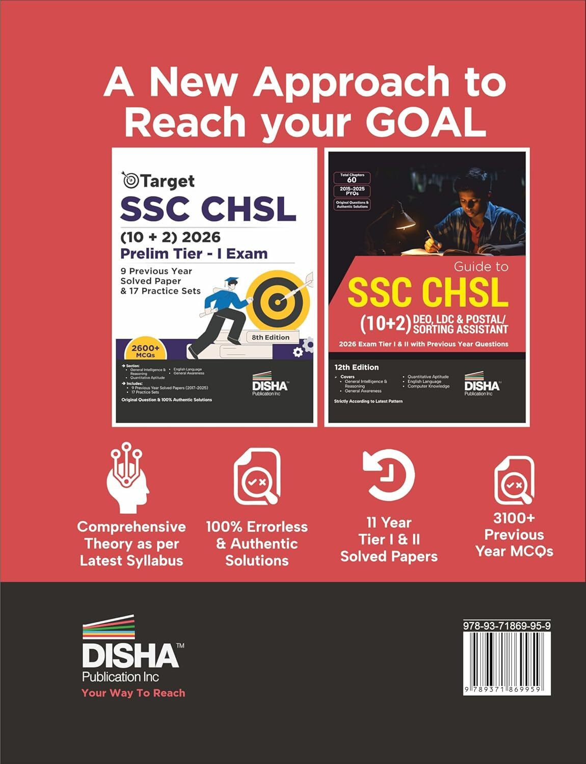 Image of Disha Guide to SSC - CHSL (10+2) DEO, LDC & Postal / Sorting Assistant 2026 Exam Tier I & II with Previous Year Questions Sets 12th Edn | Combined Higher Secondary Level | PYQs | Mock Test