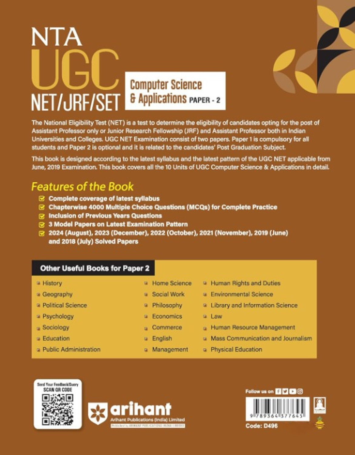 Image of Arihant Nta UGC Net / Jrf / Set Paper-2 Computer Science & Applications