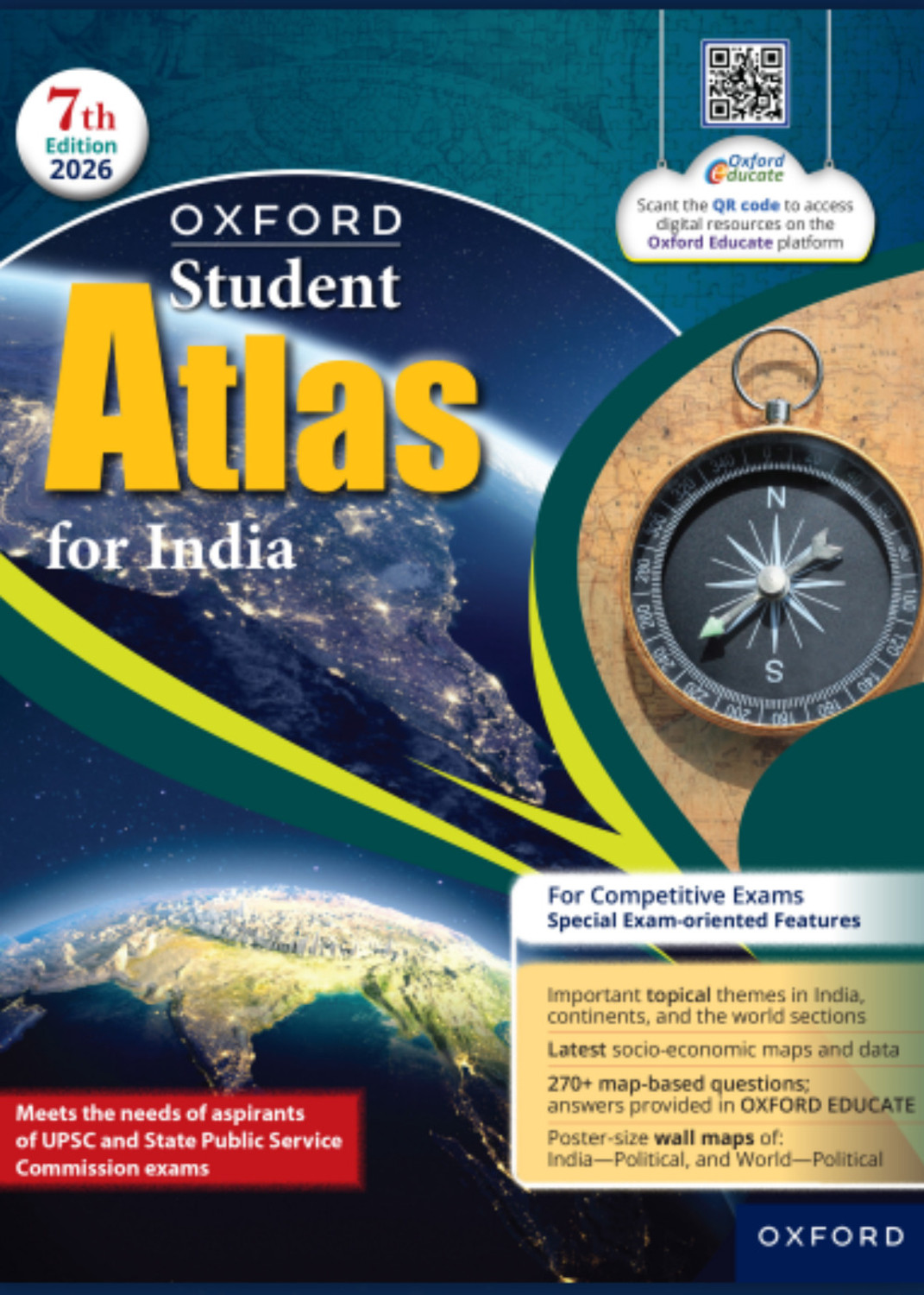 Image of Oxford Student Atlas for India | Suitable For UPSC and other competitive exams | 7th Edition