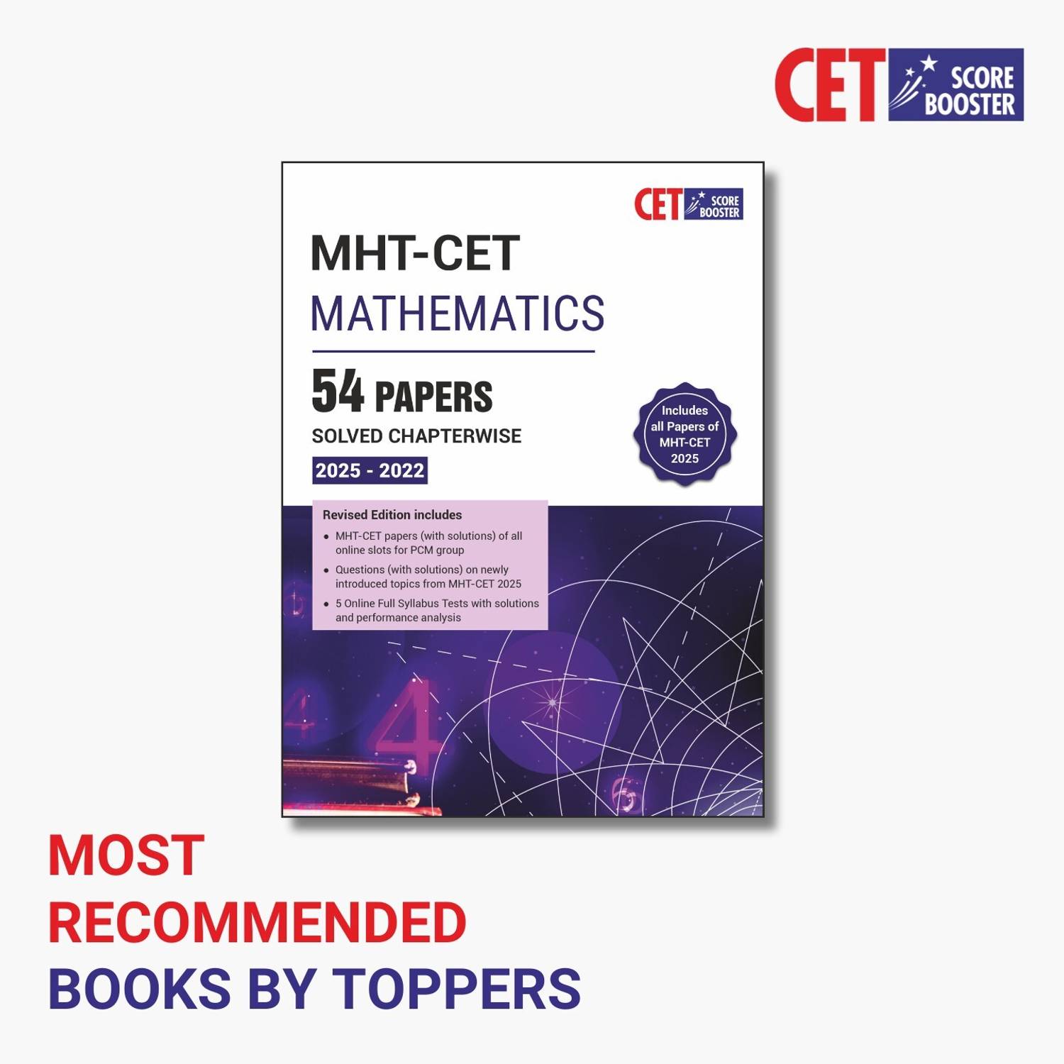 MHT-CET Score Booster For Mathematics - 54 Papers Solved