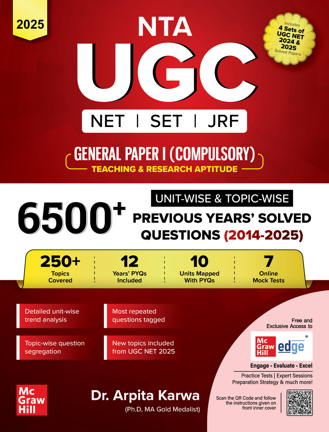 Image of UGC NET Paper 1 2026 Previous Years' Solved Papers (2014-2025) | 6500+ Questions (3000 in book + 3500 online with June 2025) | Arpita Karwa | 12 Years PYQs: Unit-wise and Topic-wise detailed solutions