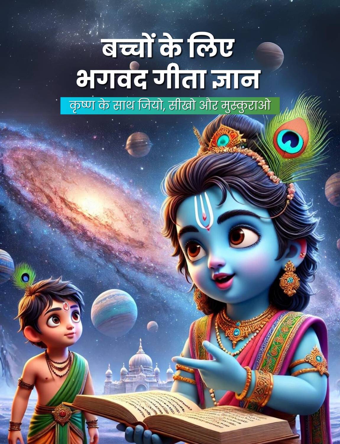 Bhagavad Gita for Kids – 94 Colorful Pages of Krishna’s Teachings | 100 GSM Premium Paper Story Book | Age 3+ Children’s Spiritual Guide | Fun Moral Tales & Life Lessons for Young Minds | Hindi Edition