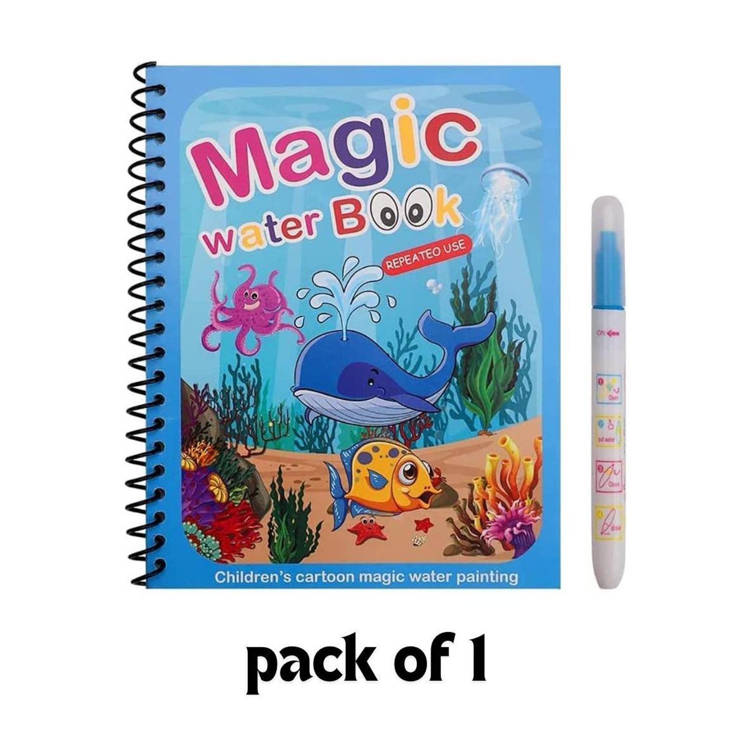 1 Set, Water Book with Water Pen,Unlimited Fun with Drawing, Chunky-Size