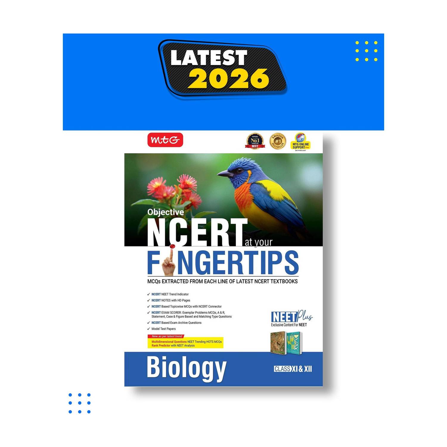 MTG Objective NCERT at your FINGERTIPS Biology For 2025-2026 Exam - NCERT NEET Trend Indicator, HOTS MCQs, Rank Predictor & Notes with HD Pages | NEET Books (Based on NCERT Latest Pattern)