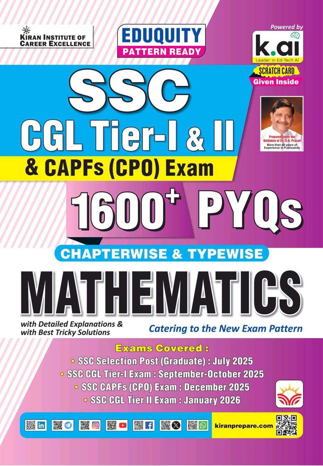 Image of SSC CGL Tier 1 & Tier 2 & CPO Maths Chapterwise & Typewise 1600+ PYQs Only Eduquity Pattern Ready PYQs 2026 Edition (English Medium) (5968)