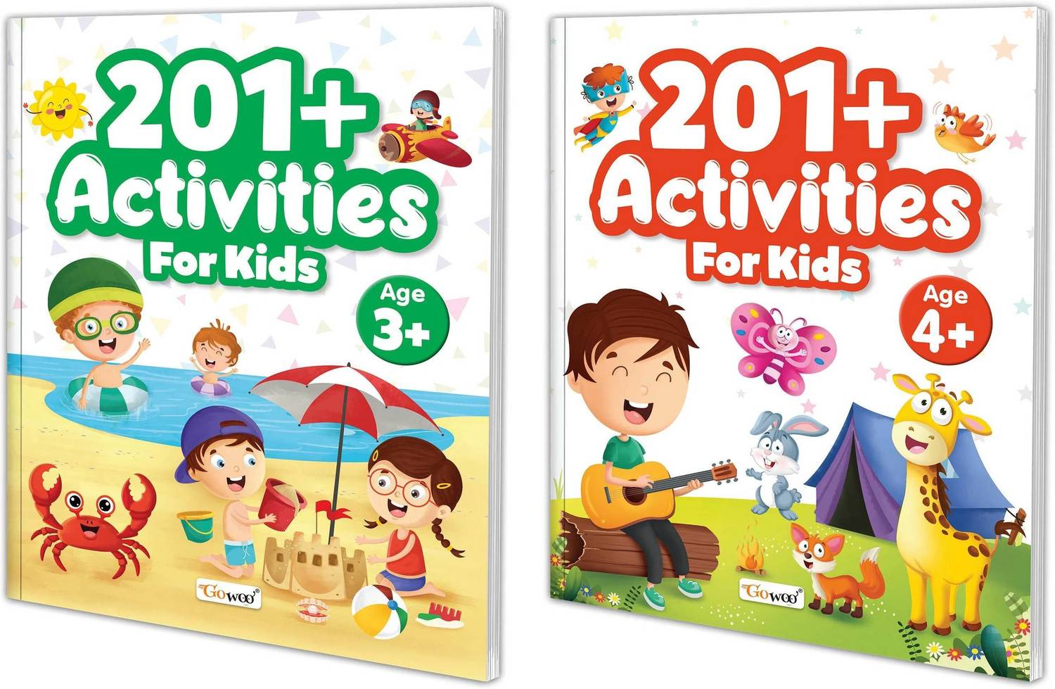 201+ Activities for Kids Age 3 and 4+ : Learning activity book for kids, Kids activity book, Early Learning activities for Children, Mazes, Spot the differences, Matching games, Patterns, Brain games, Hide and seek, Word search, Rhymes, Puzzle, All about me, Join the dots | Pack of 2 activity books.
