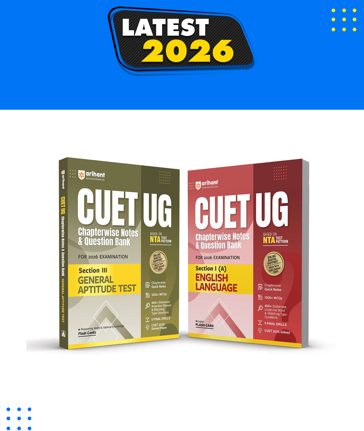 Image of Arihant CUET UG 2026 General Aptitude & English Language Combo | Chapterwise Notes & Question Bank | Based on NTA Pattern