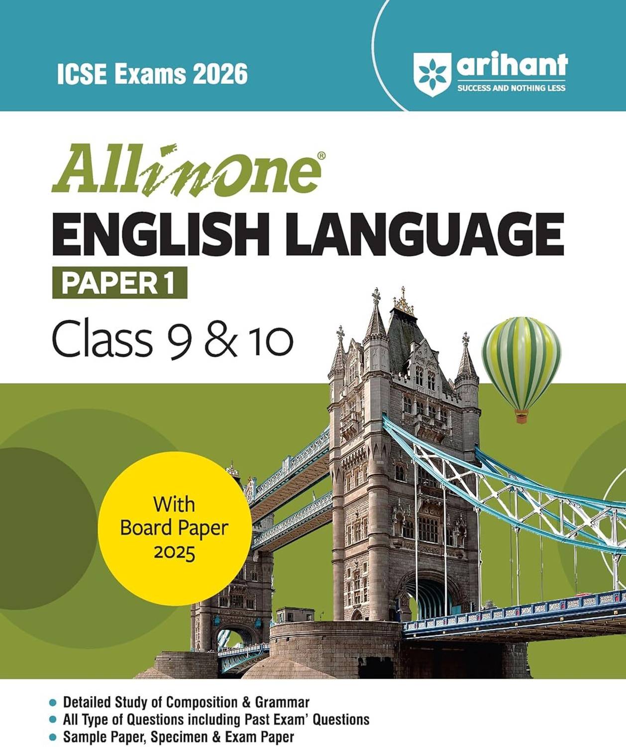 (Old Edition) Arihant All in one English Language Class 9 & 10 for ICSE Exams 2026 With Simplified Theory, Topic & Chapter Exercises