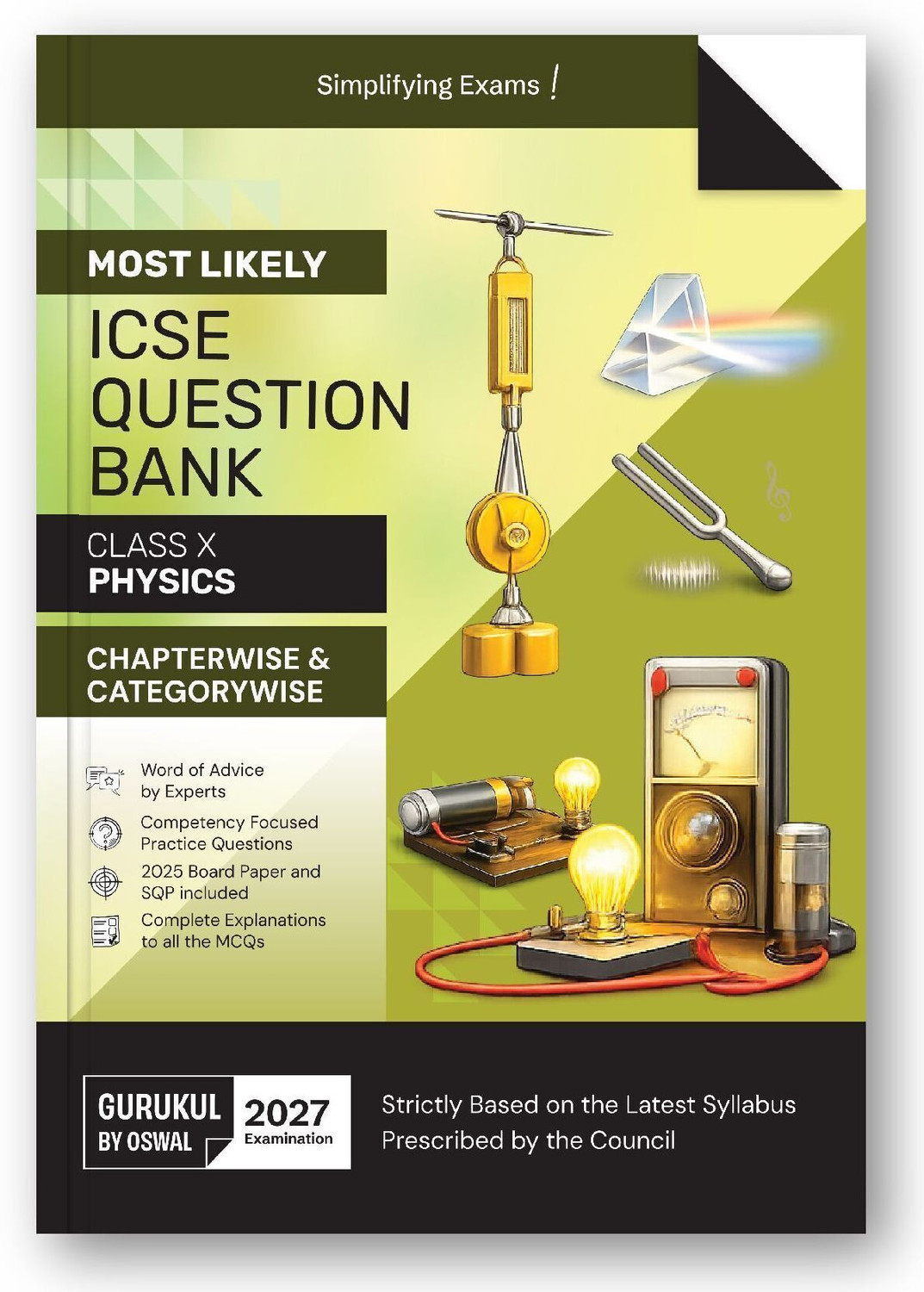 Image of Gurukul by Oswal ICSE Class 10 Physics Most Likely Question Bank for 2027 Exam | Chapterwise & Categorywise Practice Questions