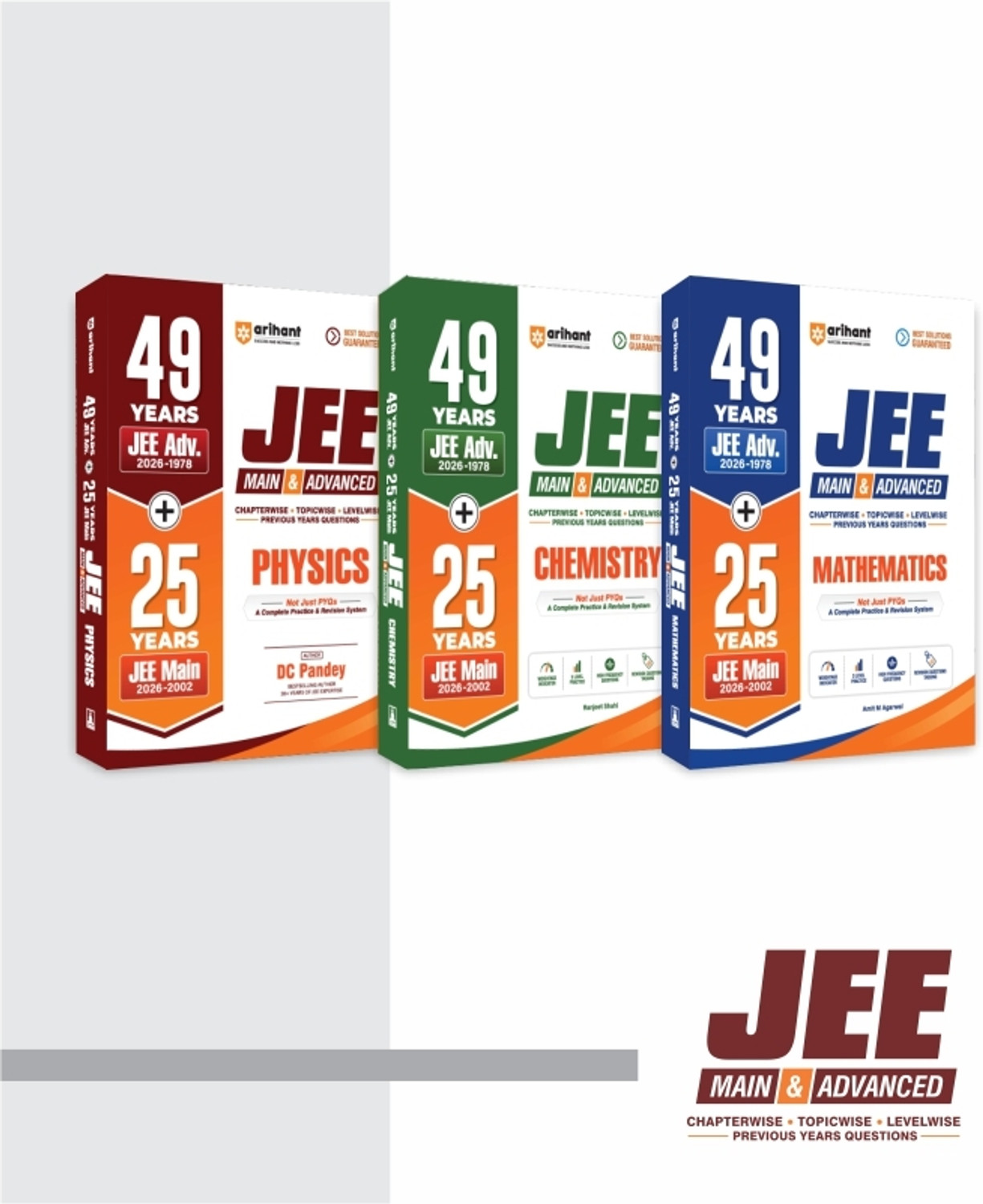 Image of Arihant 49 Years JEE Advanced (1978-2026) & 25 Years JEE Main (2002-2026) PCM Combo | Physics, Chemistry & Mathematics Chapterwise, Topicwise & Levelwise PYQs | 3 Level Practice&Questions