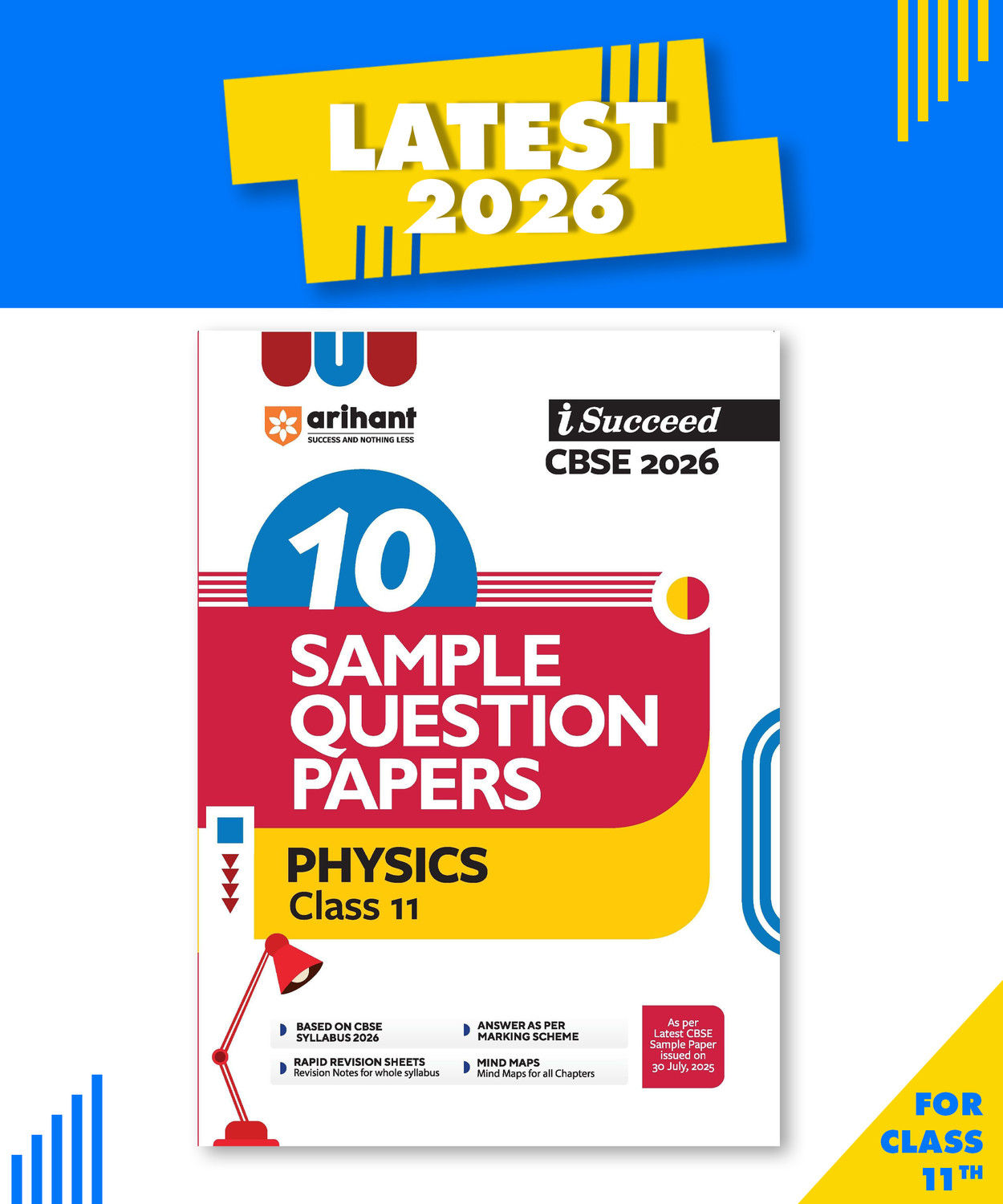 Image of Arihant i-Succeed CBSE Sample Question Papers 2026 Physics Class 11 | 10 Sample Question Papers | Rapid Revision Sheets | Mind Maps for All Chapters | Based on CBSE Sample Paper | English Medium