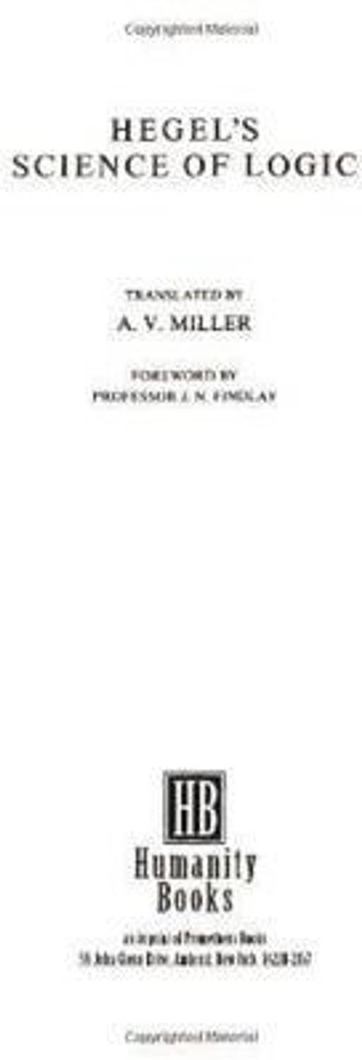 Hegel's Science of Logic: Buy Hegel's Science of Logic by Hegel