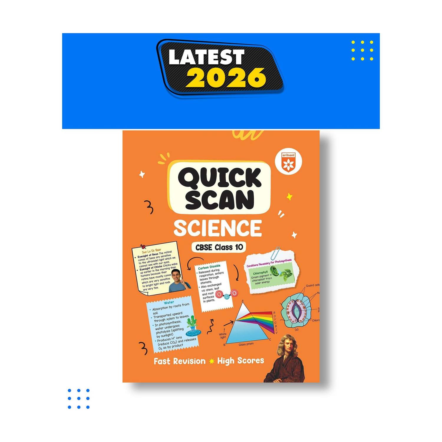 Arihant Quick Scan Science | CBSE Class 10 2026 | Fast Revision Notes for High Scores | NCERT Theory, Handwritten Notes, Flow Charts & Tables, 3D Images | Based on Latest CBSE Syllabus | English Medium