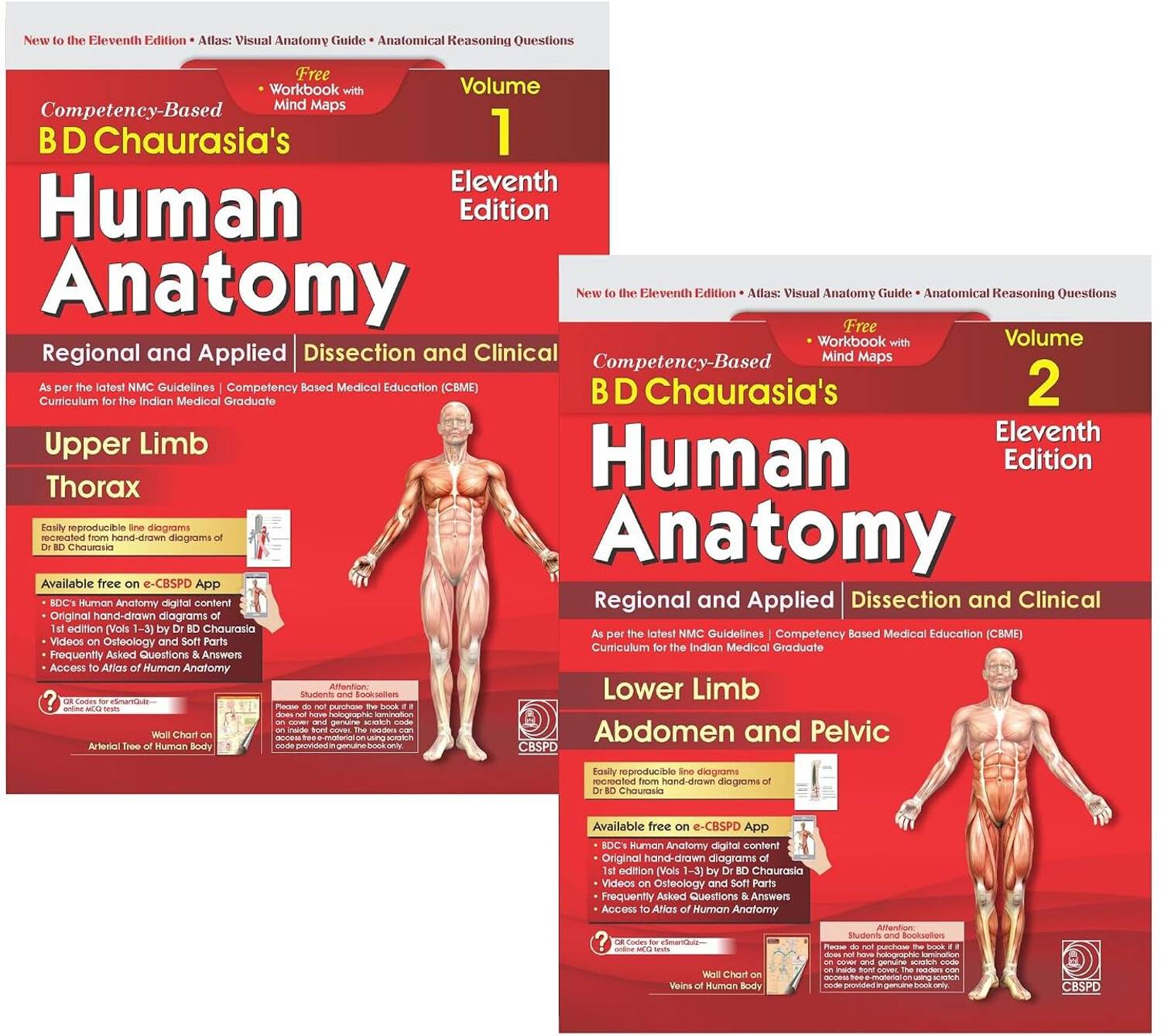 CBS BD Chaurasia's Human Anatomy, Vols. 3 & 4 Set, 11th Edition - Image 1
