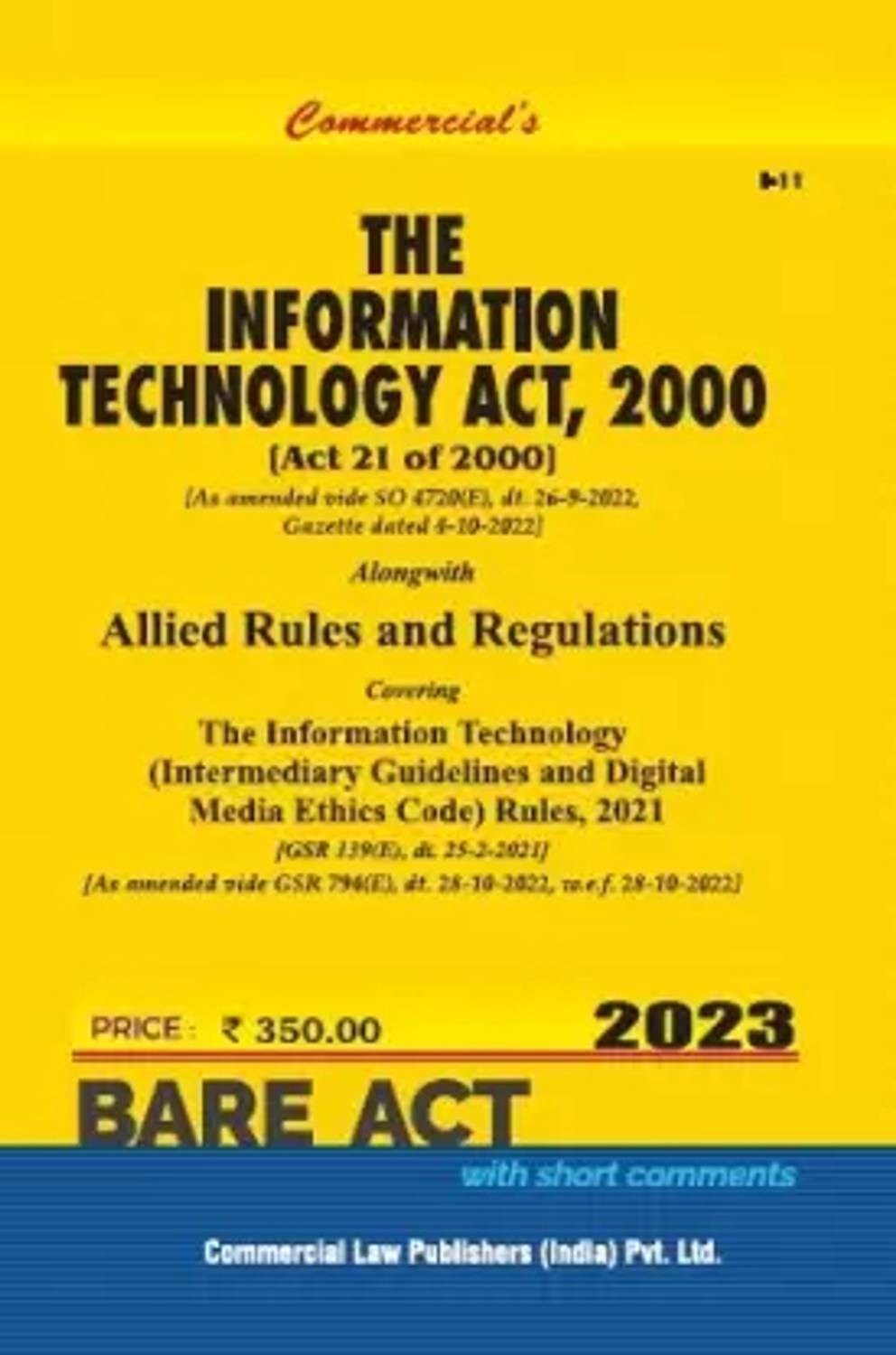 1 Information Technology Act, 2000 With Allied Rules Bare Act