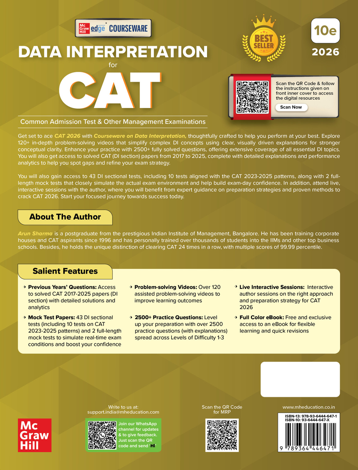 Image of Data Interpretation, 10e for CAT 2026 by Arun Sharma | 2500+ Practice Questions | Solved PYQs (2017-2025) | 120+ Problem Solving Videos | 43 DI Sectional & Mock Tests | DI book | MBA