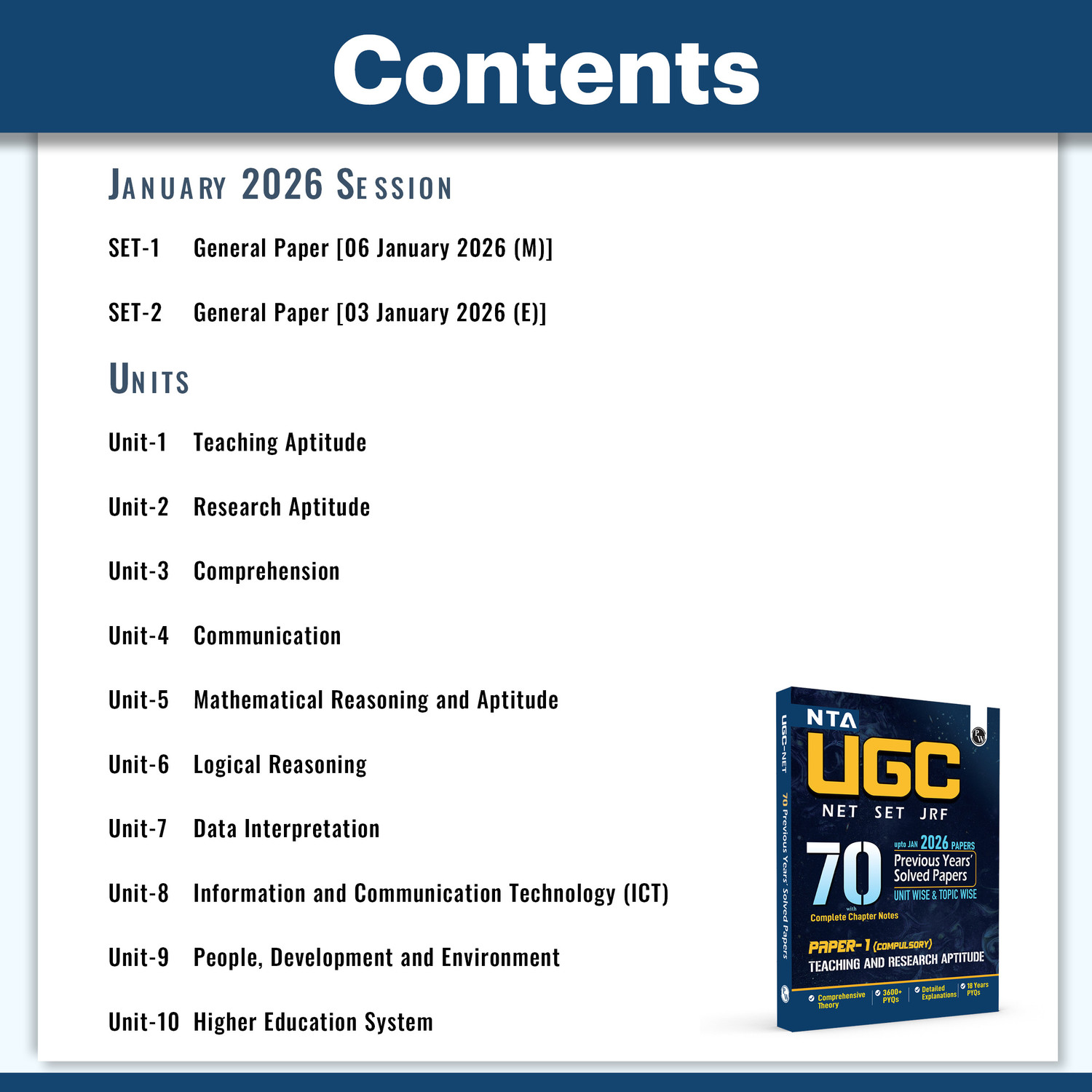 Image of PW NTA 70 UGC NET Paper 1 Previous Year Solved Papers with Complete Chapter Notes
