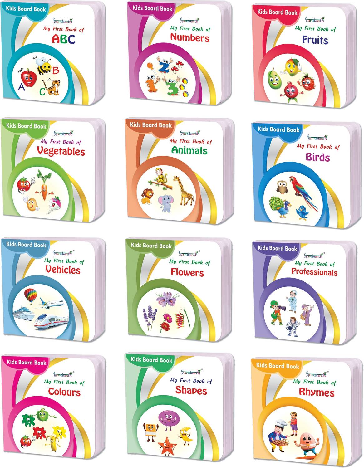 My First Library Box-Set of 12 Preschool Board Books For Kids Ear