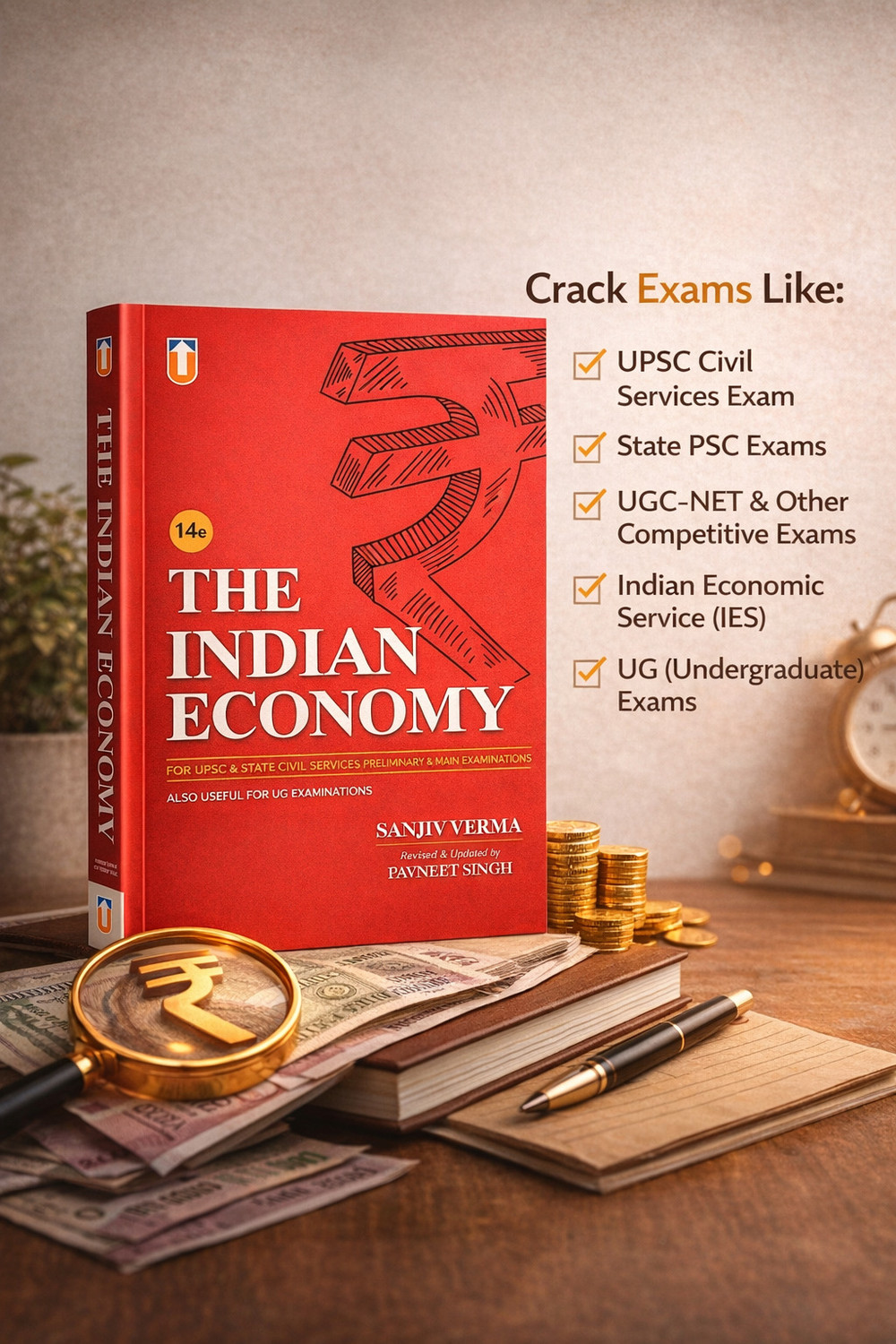 Image of The indian economy - Indian Economy Book for UPSC CSE in English by Sanjiv Verma | 14th Edition | Revised by Pavneet Singh