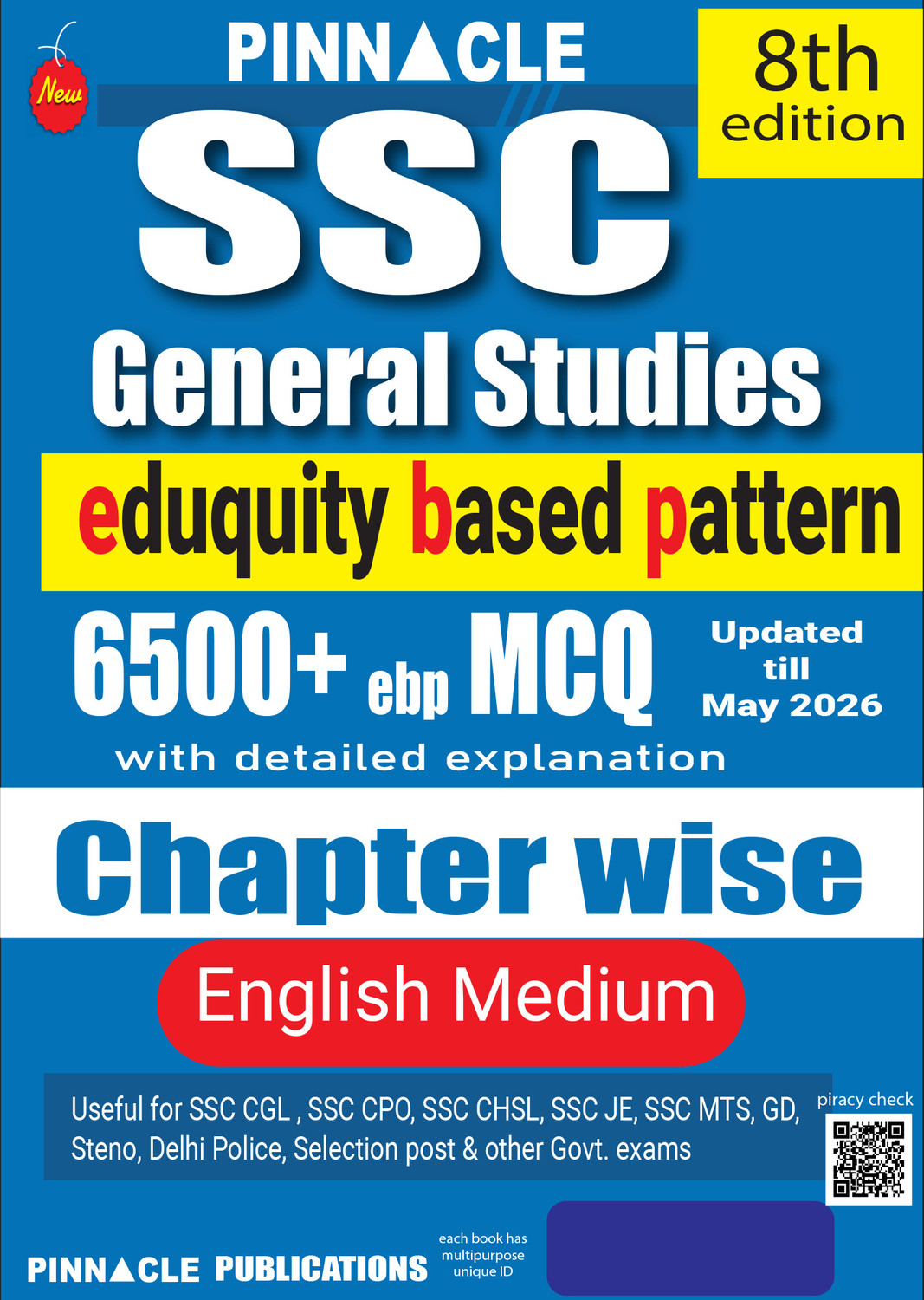 Image of SSC general studies 6500+ epb MCQ book Updated till May 2026 I eduquity based pattern I chapter wise with detailed explanation I 8th edition I english medium