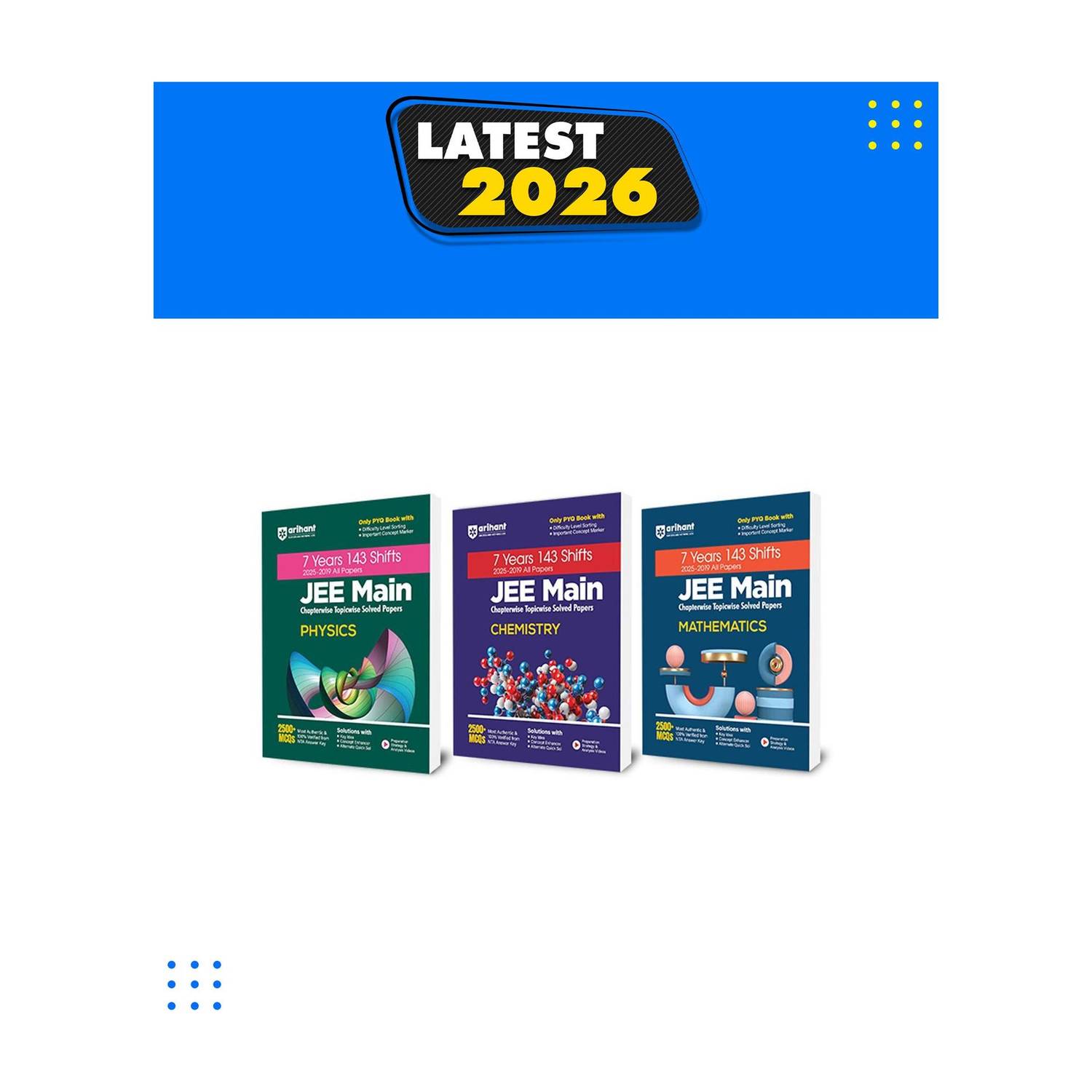 (Old Edition) Arihant JEE Main 7 Year Chapterwise Topicwise Solved Papers For Physics, Chemistry and Maths With 2500+ MCQs