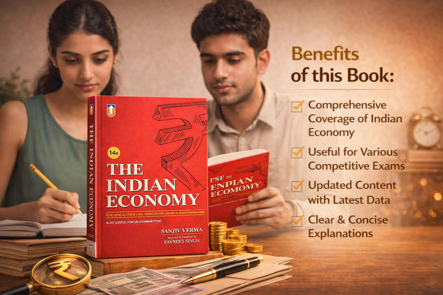 Image of The indian economy - Indian Economy Book for UPSC CSE in English by Sanjiv Verma | 14th Edition | Revised by Pavneet Singh