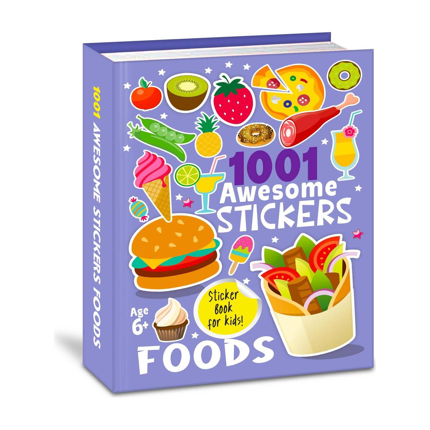1001 Early Learning Coloring Fun Food Stickers Brain Booster Educational Activity Book for Kids - Ages 3+ Years