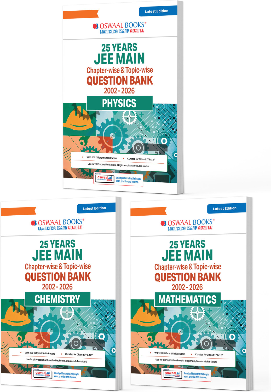 Image of JEE Main 25 Years' (203 Shifts: 2002 - 2026) Chapter-wise & Topic-wise Physics, Chemistry & Mathematics