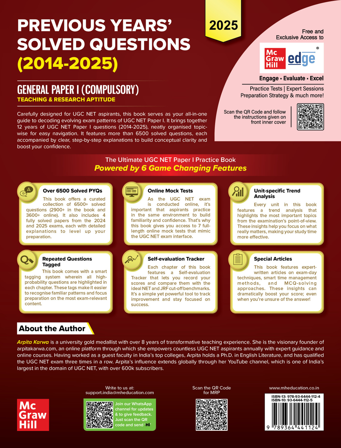Image of UGC NET Paper 1 2026 Previous Years' Solved Papers (2014-2025) | 6500+ Questions (3000 in book + 3500 online with June 2025) | Arpita Karwa | 12 Years PYQs: Unit-wise and Topic-wise detailed solutions