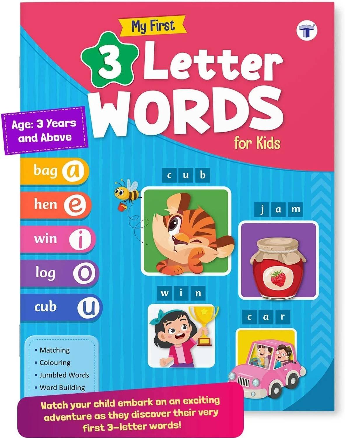 My First Three Letter Words Book for Kids | 3 Letters Tracing