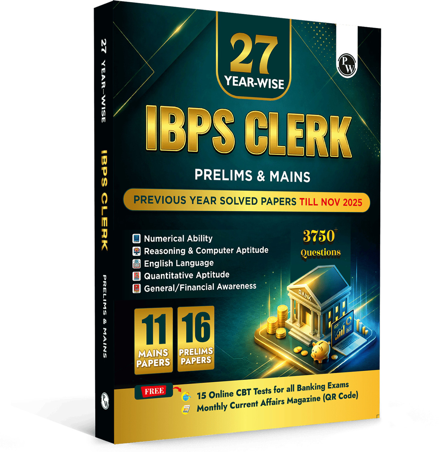 Image of PW IBPS Clerk 27 Year-wise Prelims & Mains Previous Year Solved Papers Till Nov 2025 For Exam 2026-27
