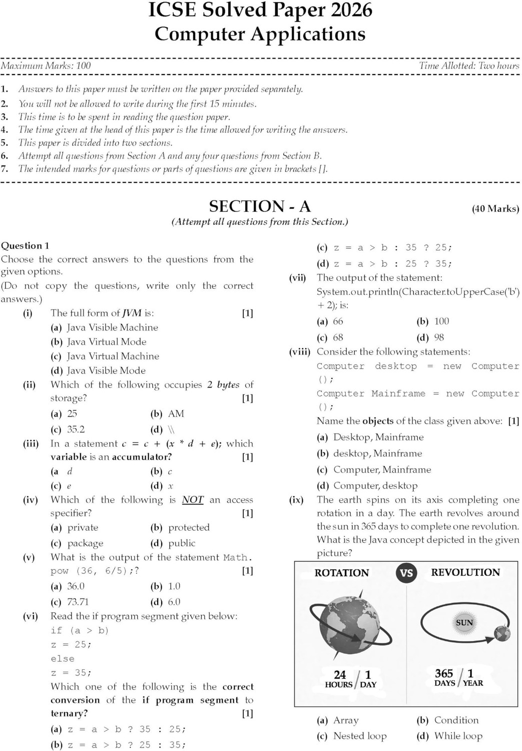 Image of ICSE 10 Previous Years' Solved papers | Year-wise (2017-2026) |Class-10 | Computer Applications | For 2027 Exam | Oswaal AI