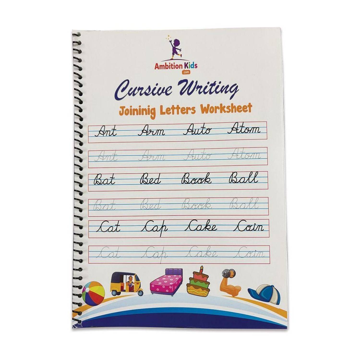Ambition Kids Cursive Writing Workbook for Kids | Joining Letters Practice & Tracing | Early Learning Handwriting Workbook for Ages 3 to 6 Years | Writing Flow & Confidence [Spiral-bound] [Aug 31, 2025] Ambition Kids