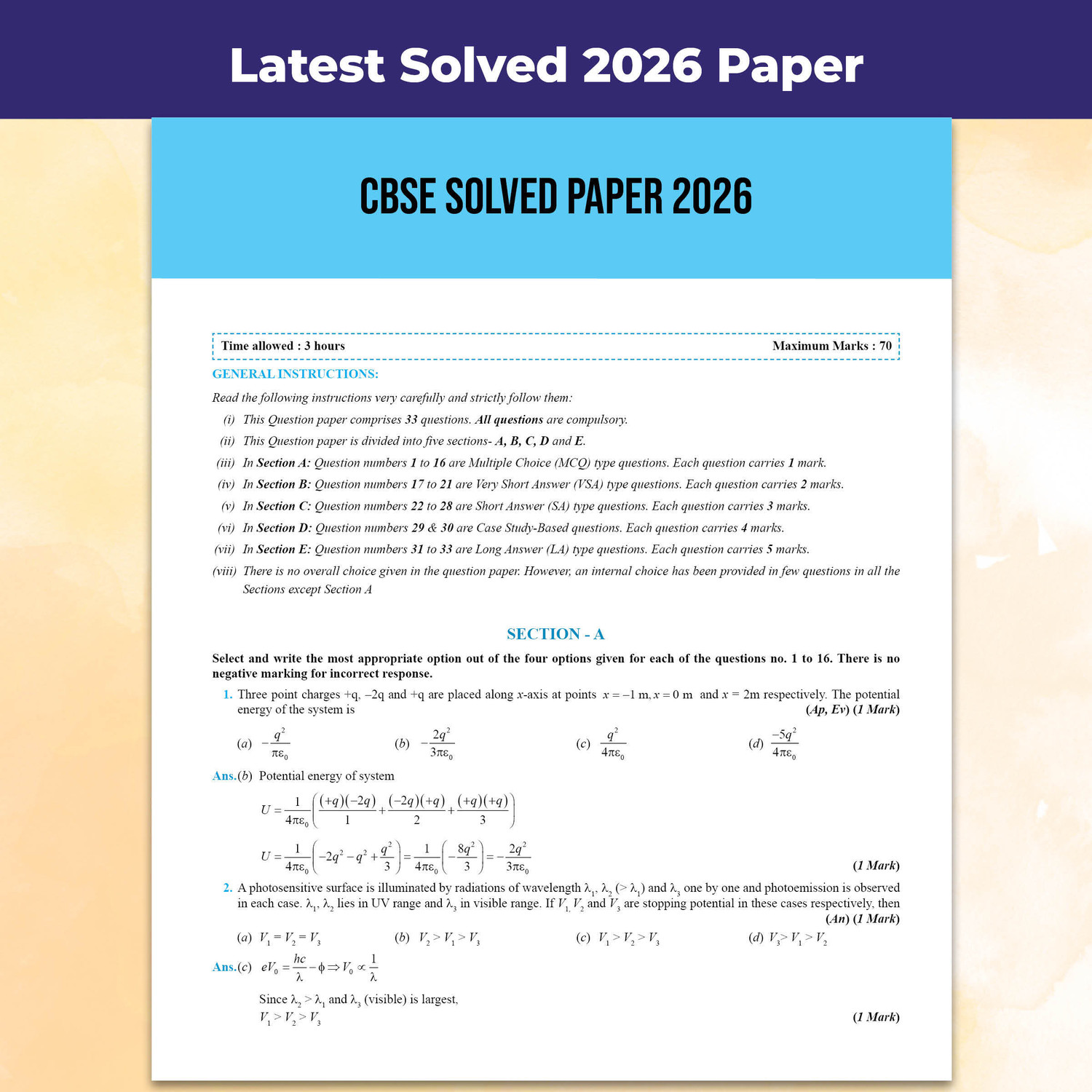 Image of PW CBSE Question & Concept Bank Class 12 Physics 2027 Chapterwise & Topicwise